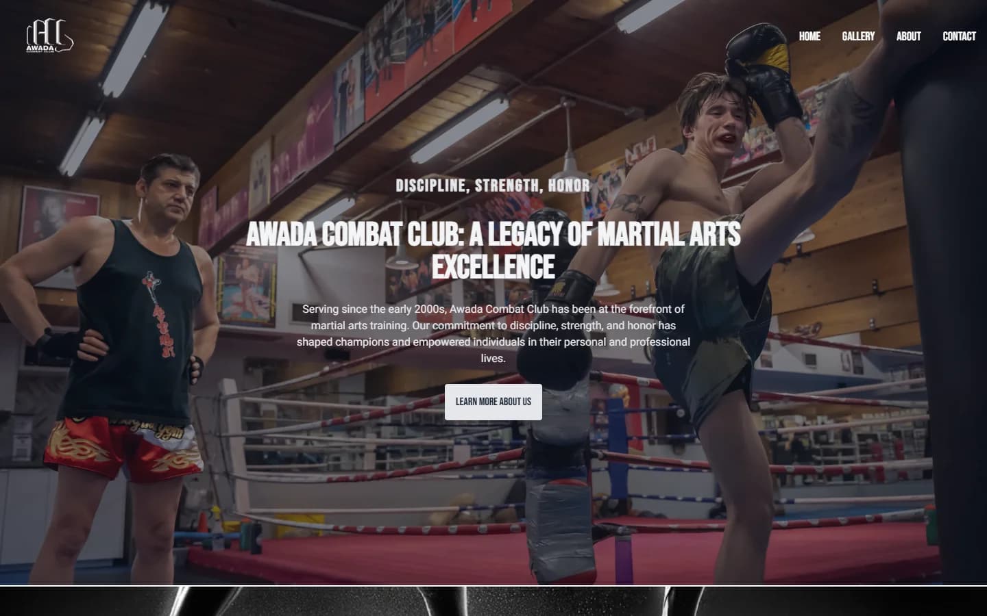 Awada Combat Club — website preview