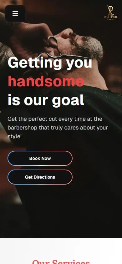 Clipper Craft homepage on mobile