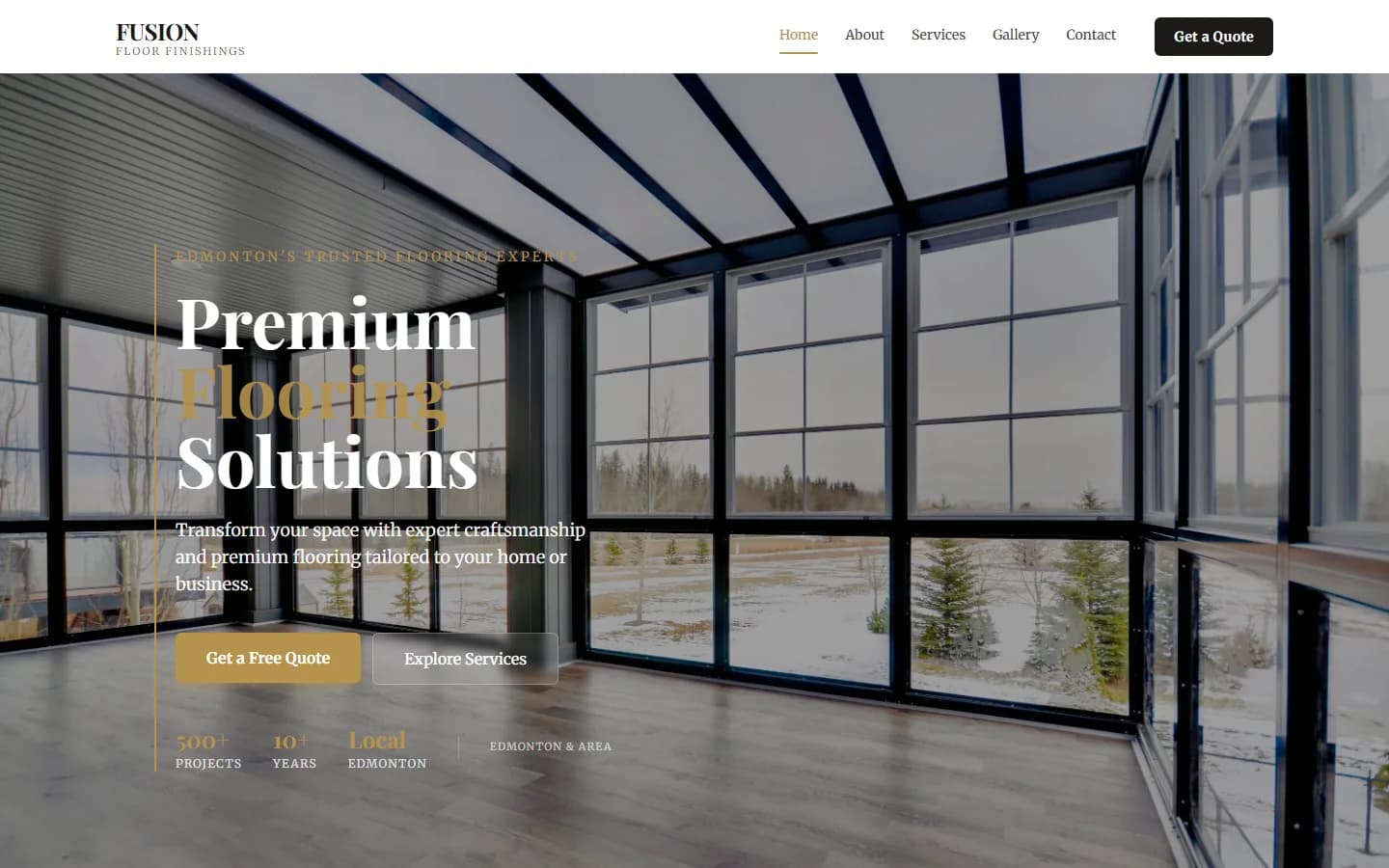Fusion Floor Finishings — website preview