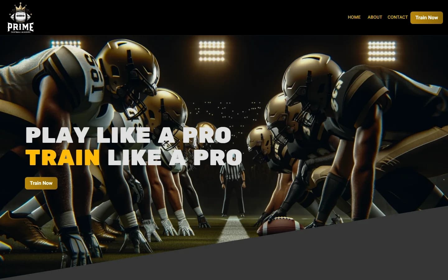 Prime Football Academy — website preview